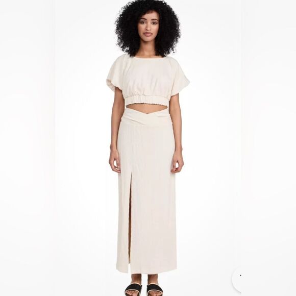 Free people women’s xl Tovah Maxi skirt and crop top set off white nwt - Picture 6 of 14